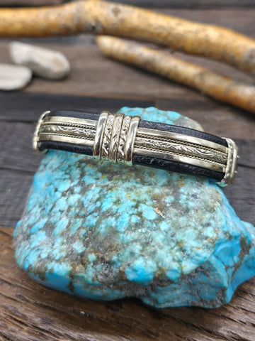 Fluted Bead Sterling Silver Bracelet - 8 in.