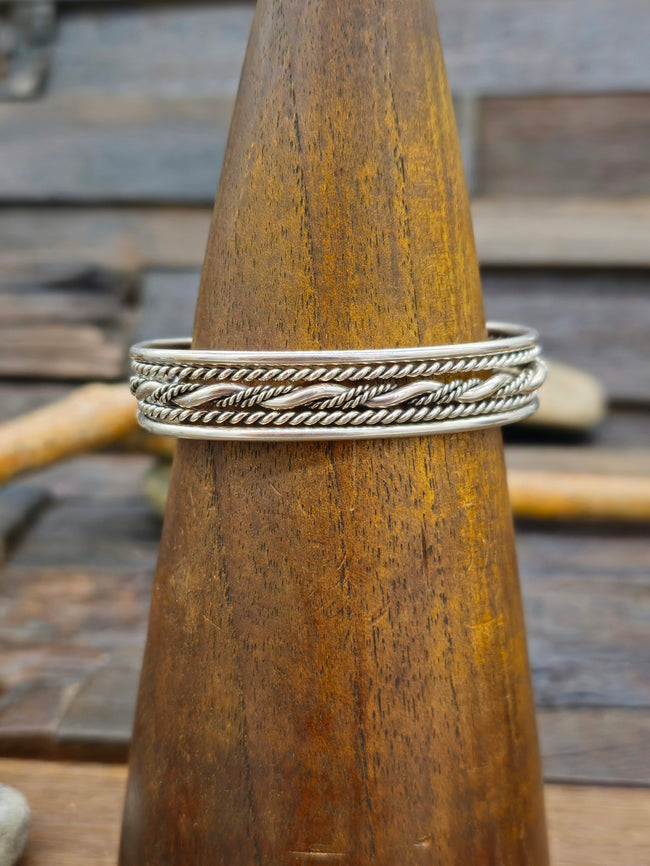 Sterling Silver Twist Bracelet by Elaine Tahe - 6 in.