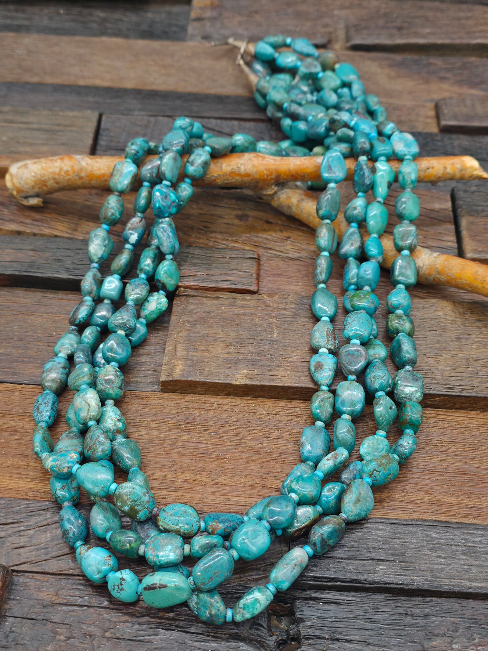 Four Strand Sky Horse Turquoise Necklace - 36 in.