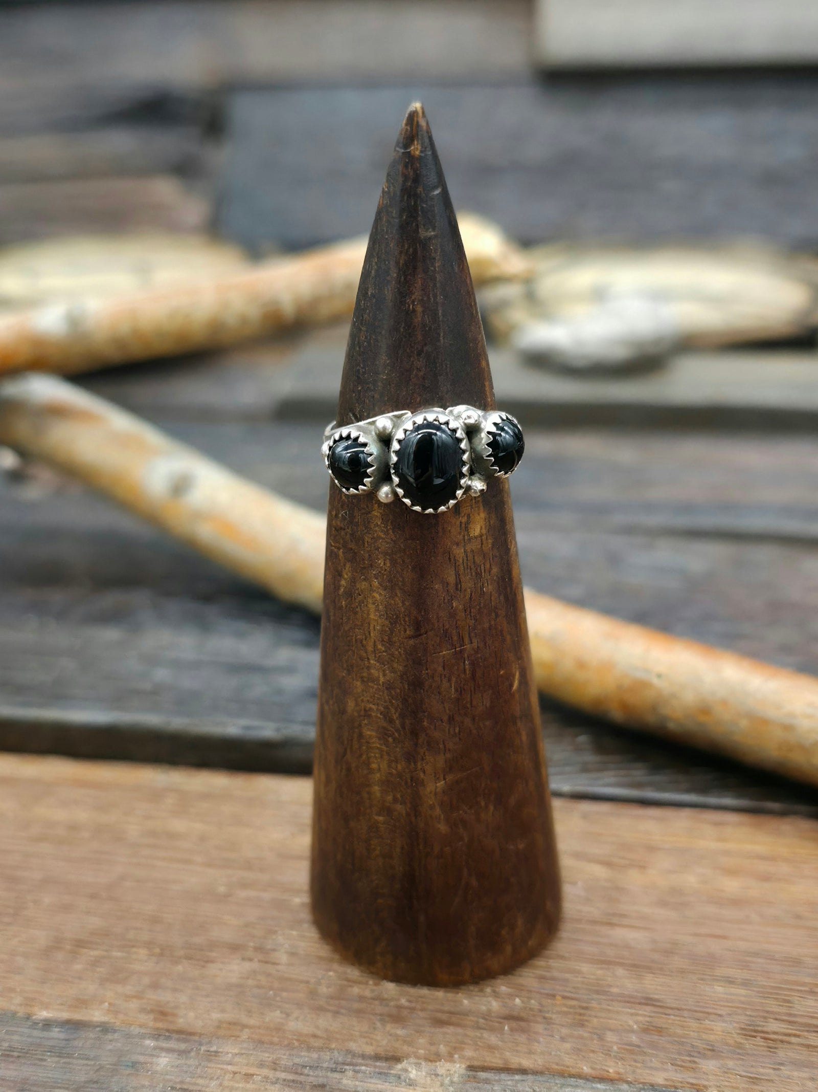 Onyx Sterling Silver Ring by Maritta Martinez - Size 7 1/2