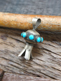 Sterling Silver and Turquoise Squash Blossom Pendant by Monica Smith - 1 1/4 in.