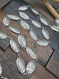 Stamped Sterling Silver Link Belt with Wild Horse Buckle by Thomas Nez - 42 in.