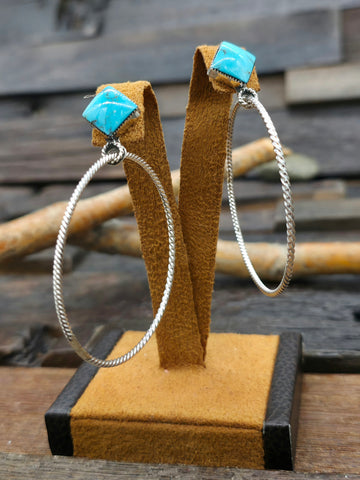Handmade Blanket Print Beaded Earrings -Black and White