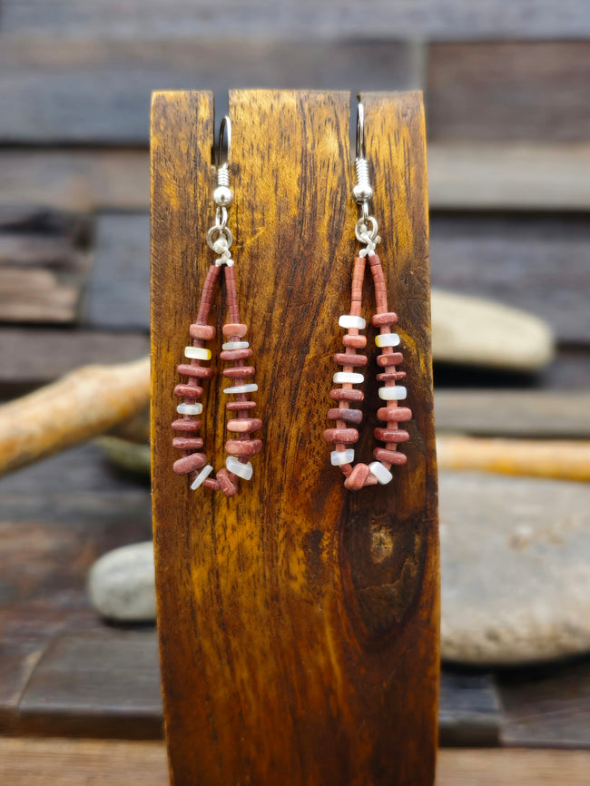 Vintage/Estate Pipestone and Mother of Pearl Earrings