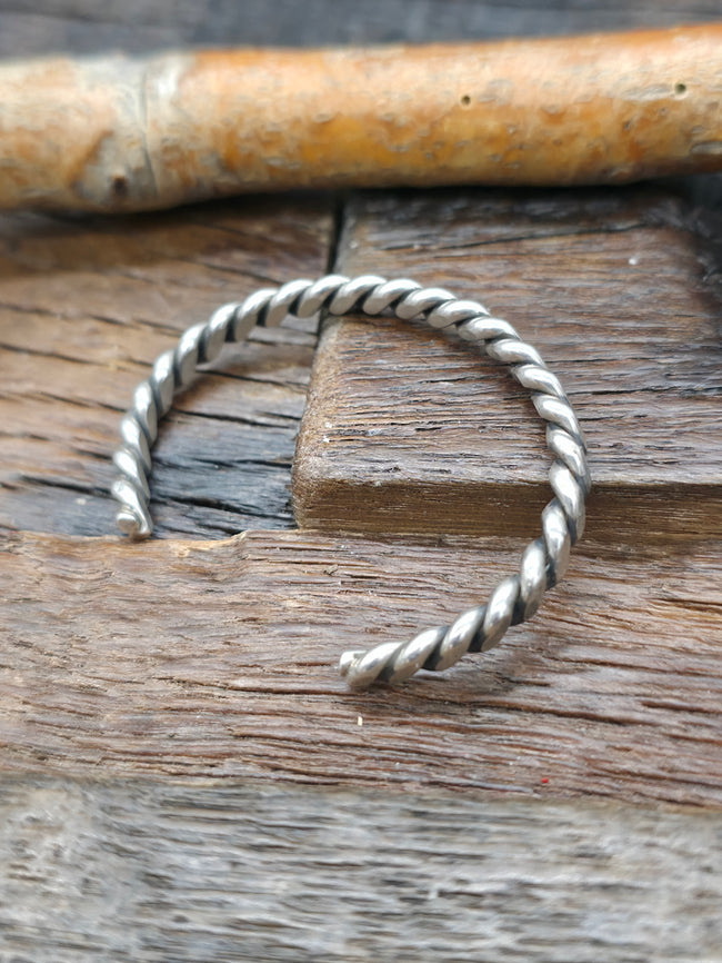 Flat Twist Sterling Silver Baby Bracelet - 4 1/2 in.