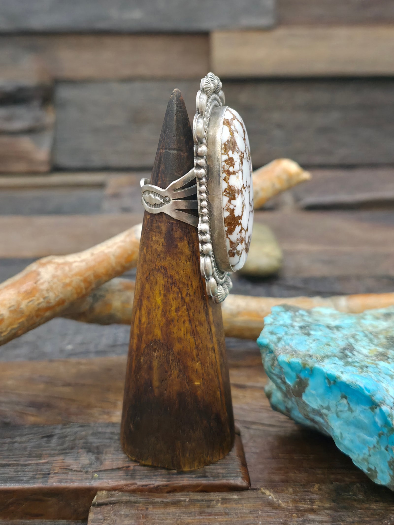Repousse Sterling Silver Wild Horse Ring by Tom Lewis - Size 6