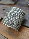Stamped Sterling Silver Cuff by Sunshine Reeves - 6 in.