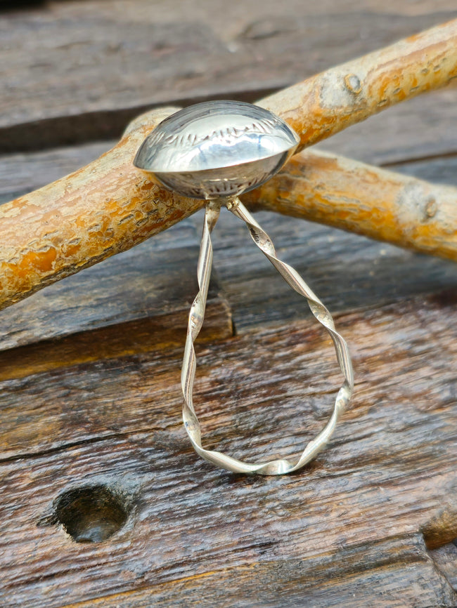 Stamped Sterling Silver Loop Baby Rattle by Monica Smith