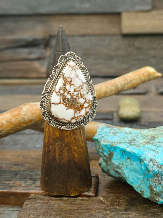 Stamped Sterling Silver Wild Horse Ring by Benjamin Martinez - Size 10