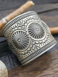 Stamped Sterling Silver Cuff Bracelet by Herman Smith - 7 in. with Gap