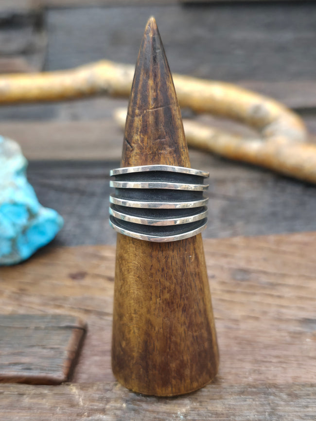 Sterling Silver Ring by Tom Hawk - Size 13