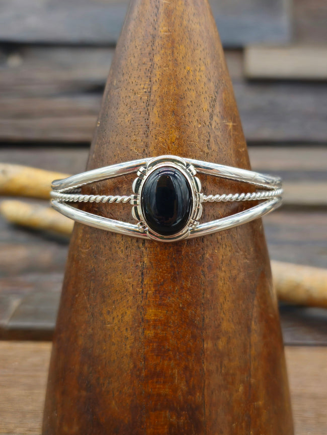 Sterling Silver Black Onyx Bracelet - 6 1/2 in
