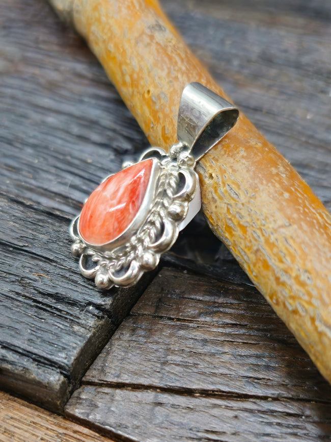Orange Spiny Pendant by Prescilla Smith
