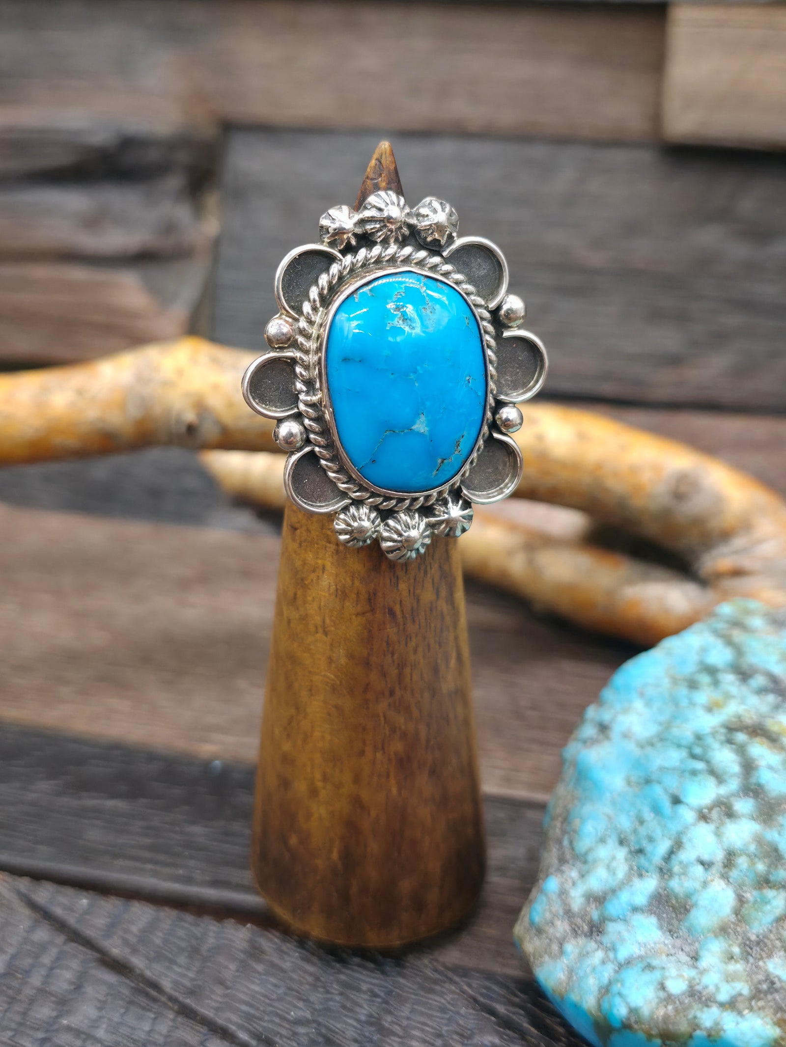 Sterling Silver Turquoise Ring by Jeff Largo - Size 6