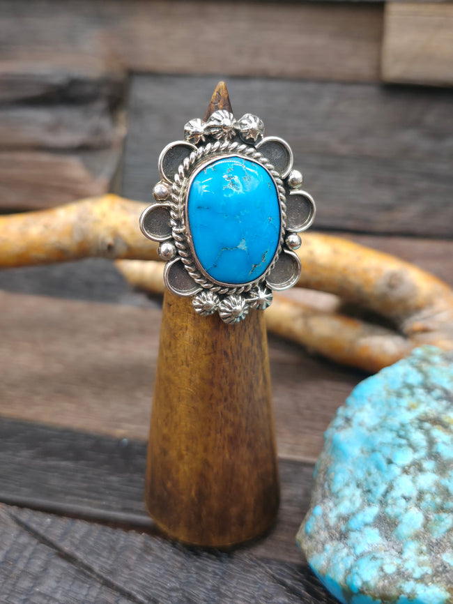Sterling Silver Turquoise Ring by Jeff Largo - Size 6