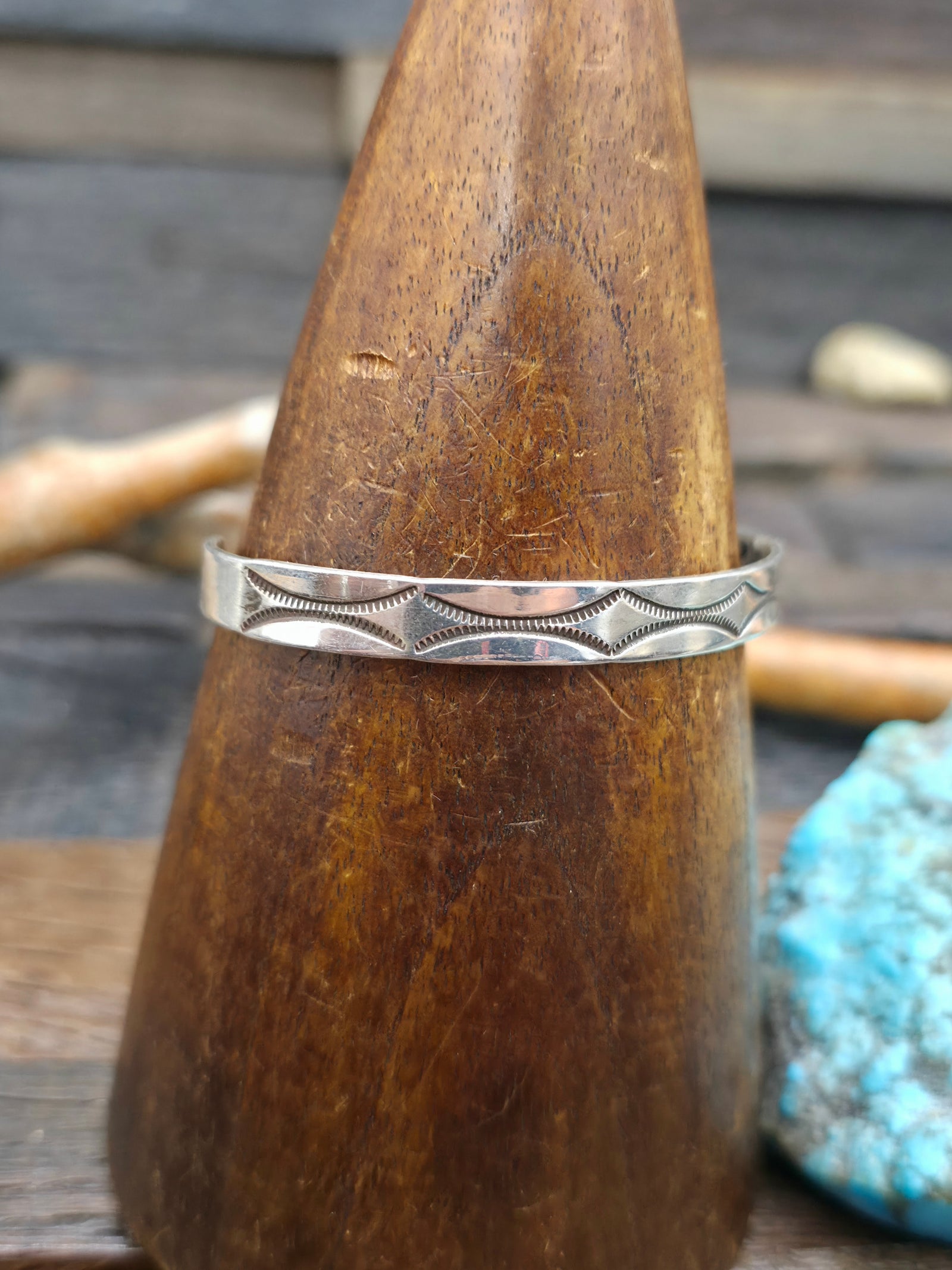 Stamped Sterling Silver Cuff by Gary Sandoval - 6 3/4 in. with Gap