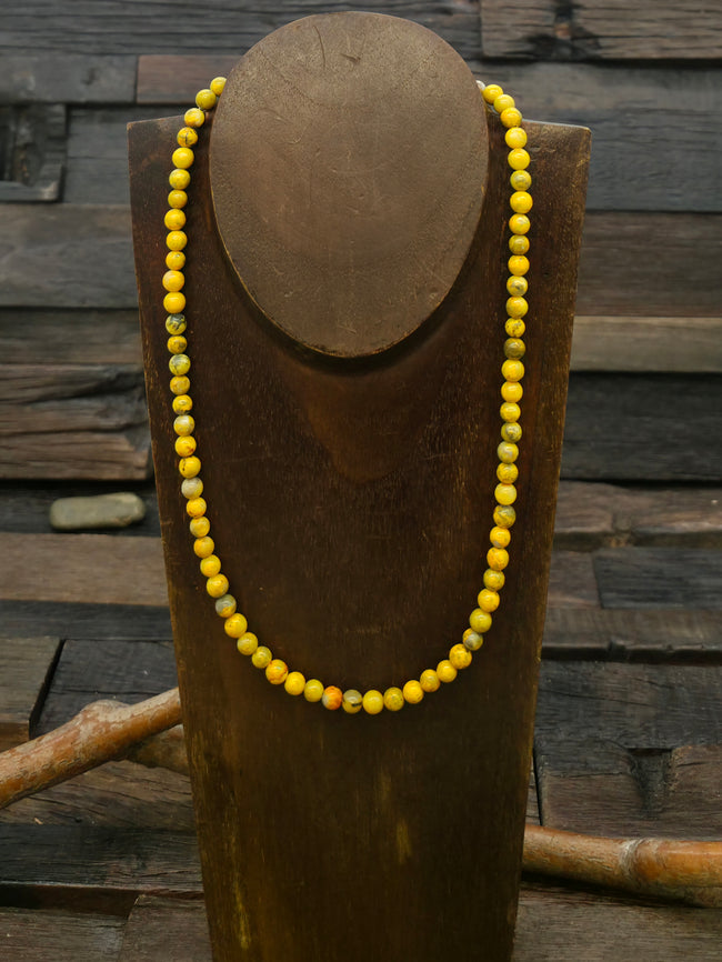 Bumblebee Jasper Bead Necklace by Helen Tsosie - 20 in.