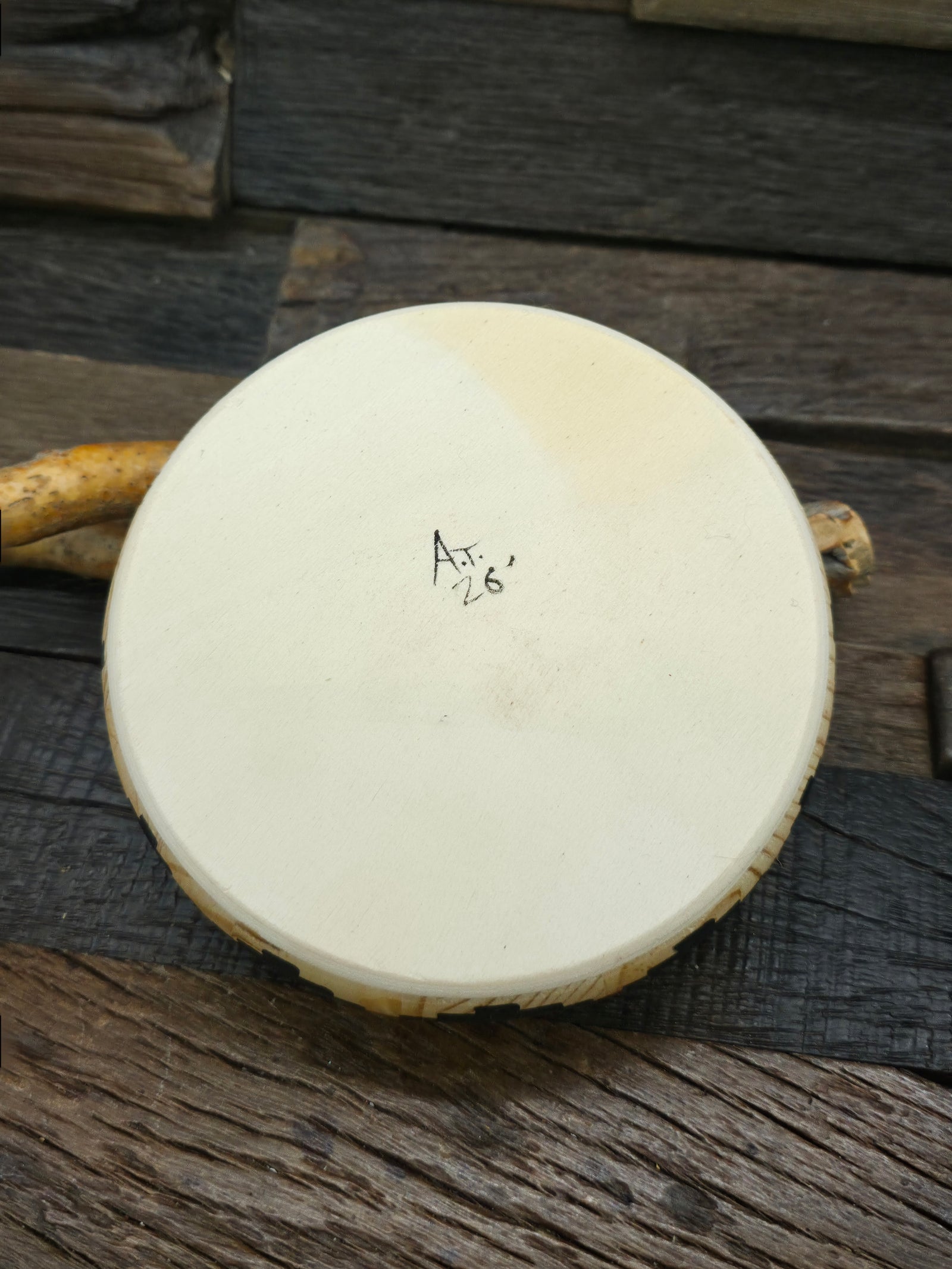 Large Handpainted Wooden Trinket Box by Andy Tsosie - Basket - 5 in. by 5 in. by 1 1/4 in.