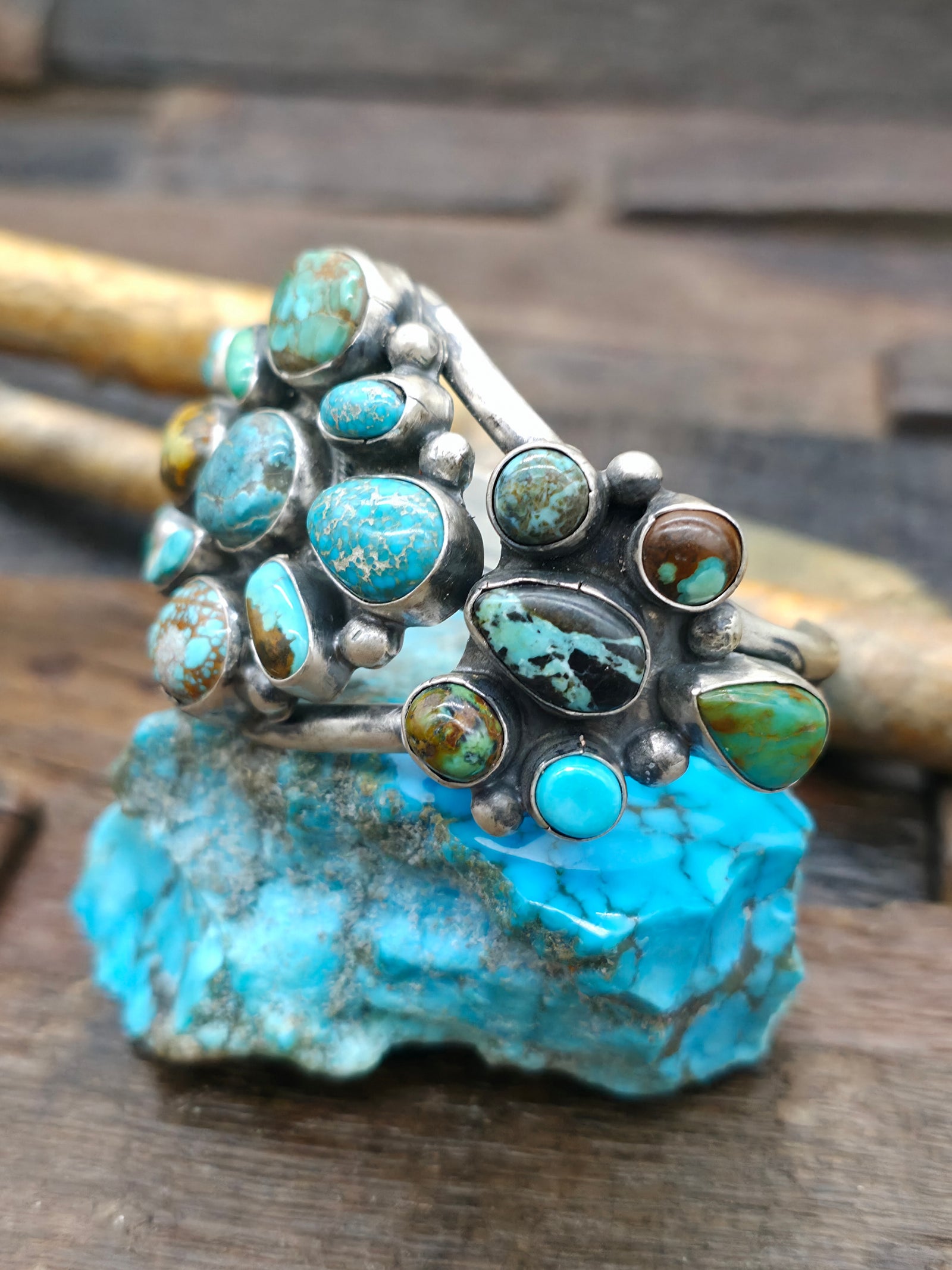 Sterling Silver Skyhorse Turquoise Cuff Bracelet by Bobby Johnson - 6 1/2 in. with Gap