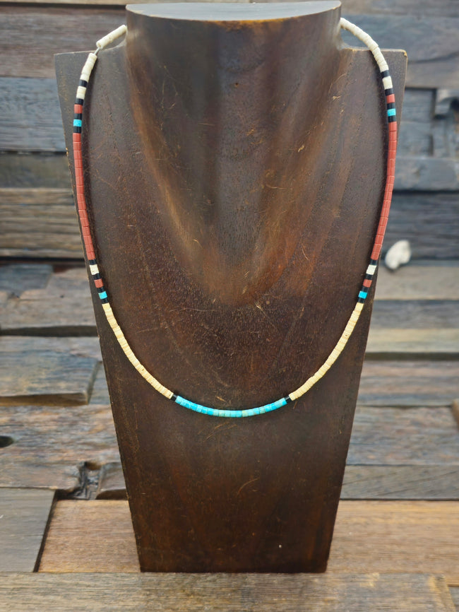 Colorblock Santo Domingo Necklace by Torevia Crespin - 18 in