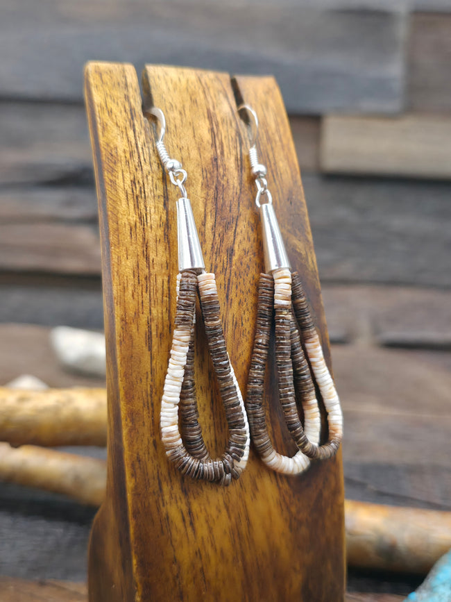 Ombre Heishi Bead Earrings by Ramona Bird - 3 in. by 3/4 in.