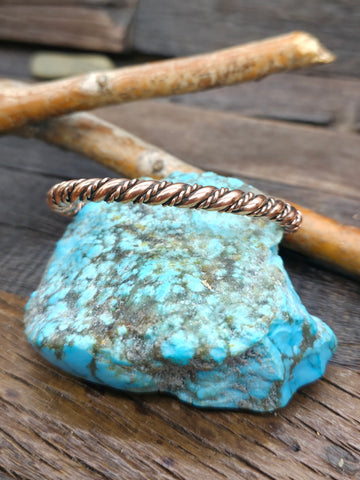Stamped Copper Cuff by Florence Tahe - 6 1/2 with Gap
