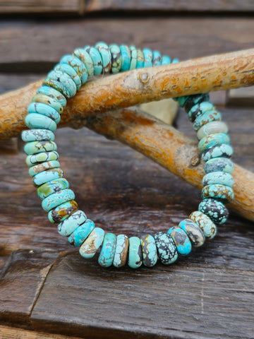 Green Sky Horse Turquoise Stretch Bracelet - 7 in.