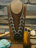 Black Onyx Necklace and Earring Set by LaRose Ganadanegro -  20 in.