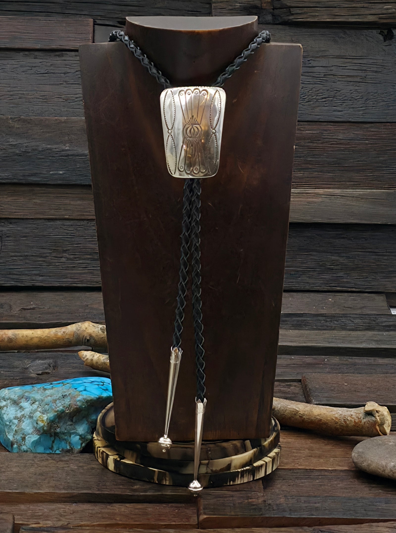 Stamped Sterling Silver Bolo by Joanne Silver