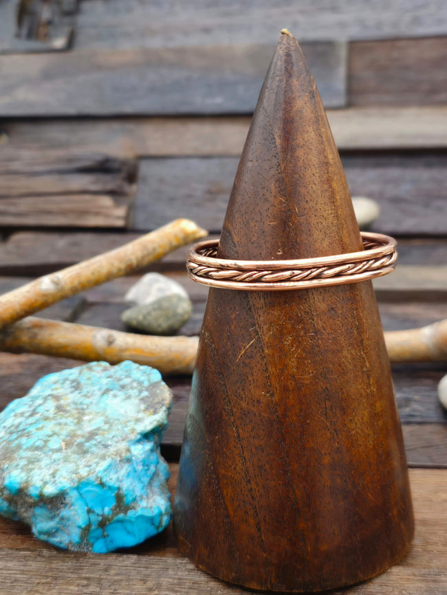 Double Twist Copper Cuff with Straight Edge