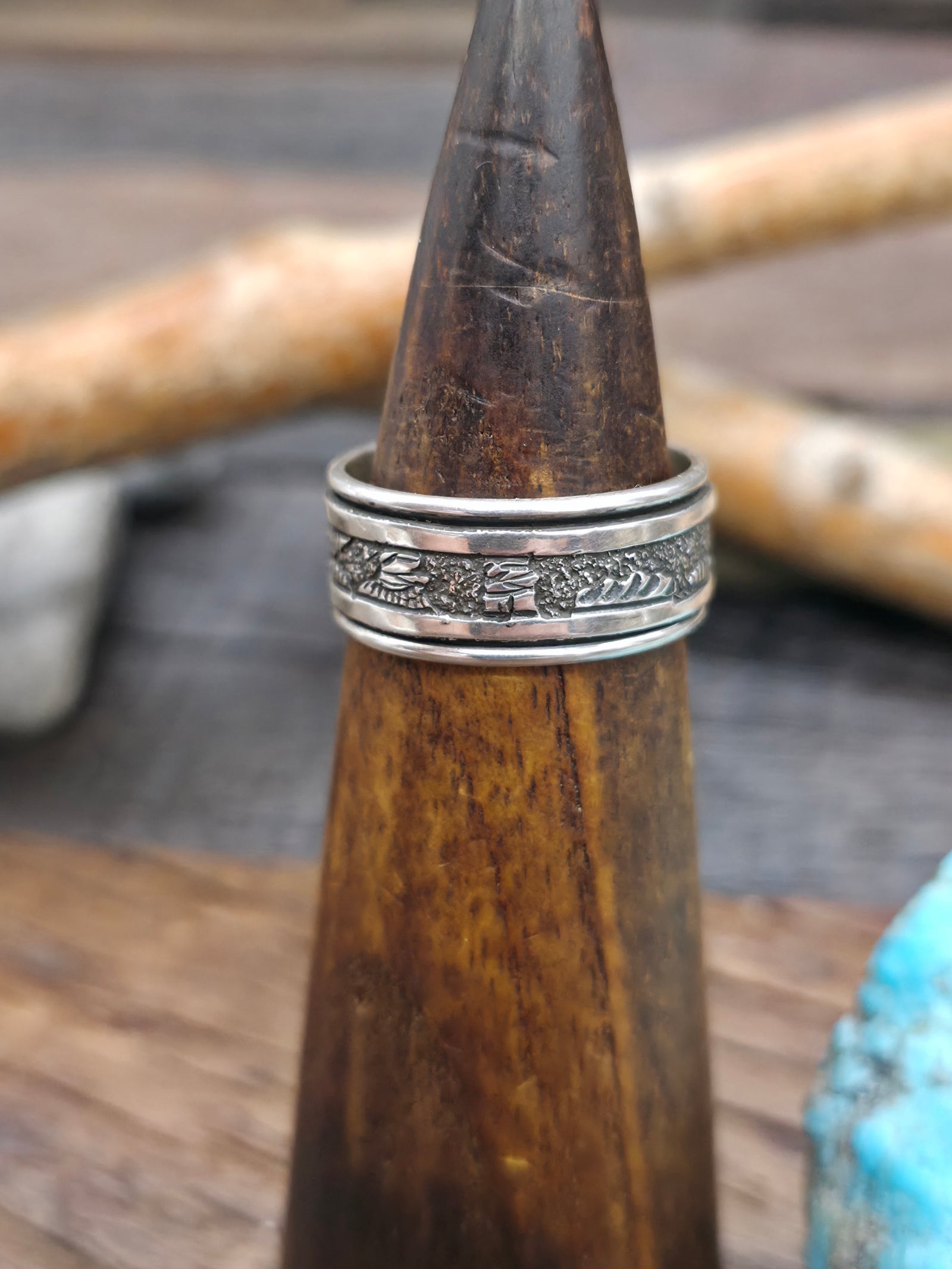 Sterling Silver Storyteller Ring by Elaine Berah - Size 10.5