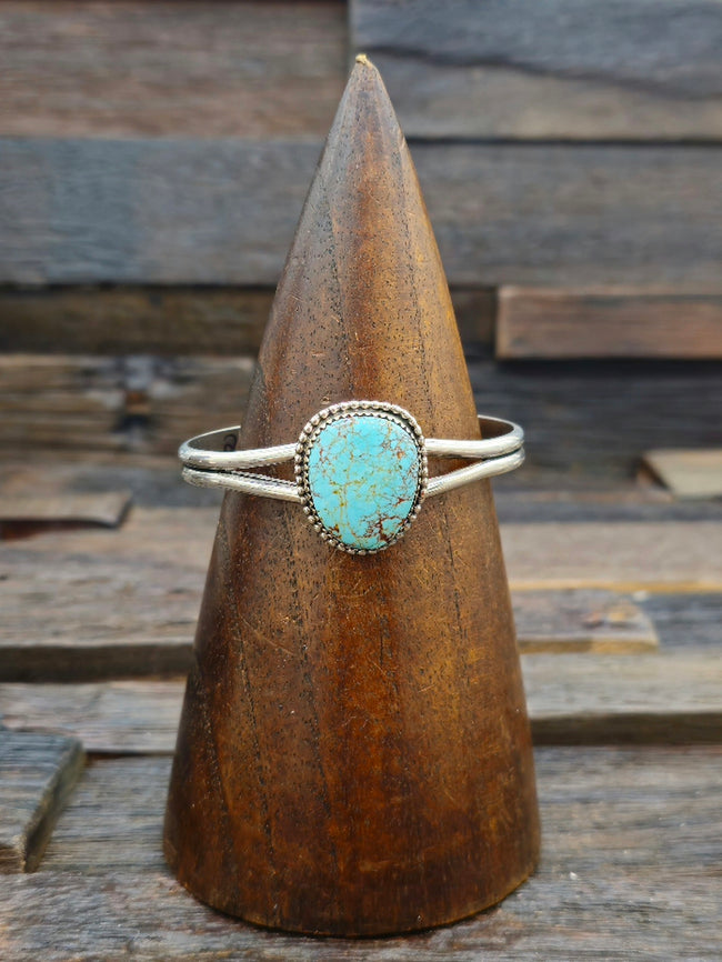 Turquoise Single Stone Cuff Bracelet by Rosella Paxton