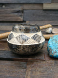 Navajo Horsehair Etched pot by Tom Vail Jr. - 3 in. by 3 in. by 3 1/2 in.