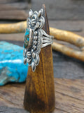 Sterling Silver and Blue Gem Turquoise Ring by Dean Sandoval - Size 7 1/2