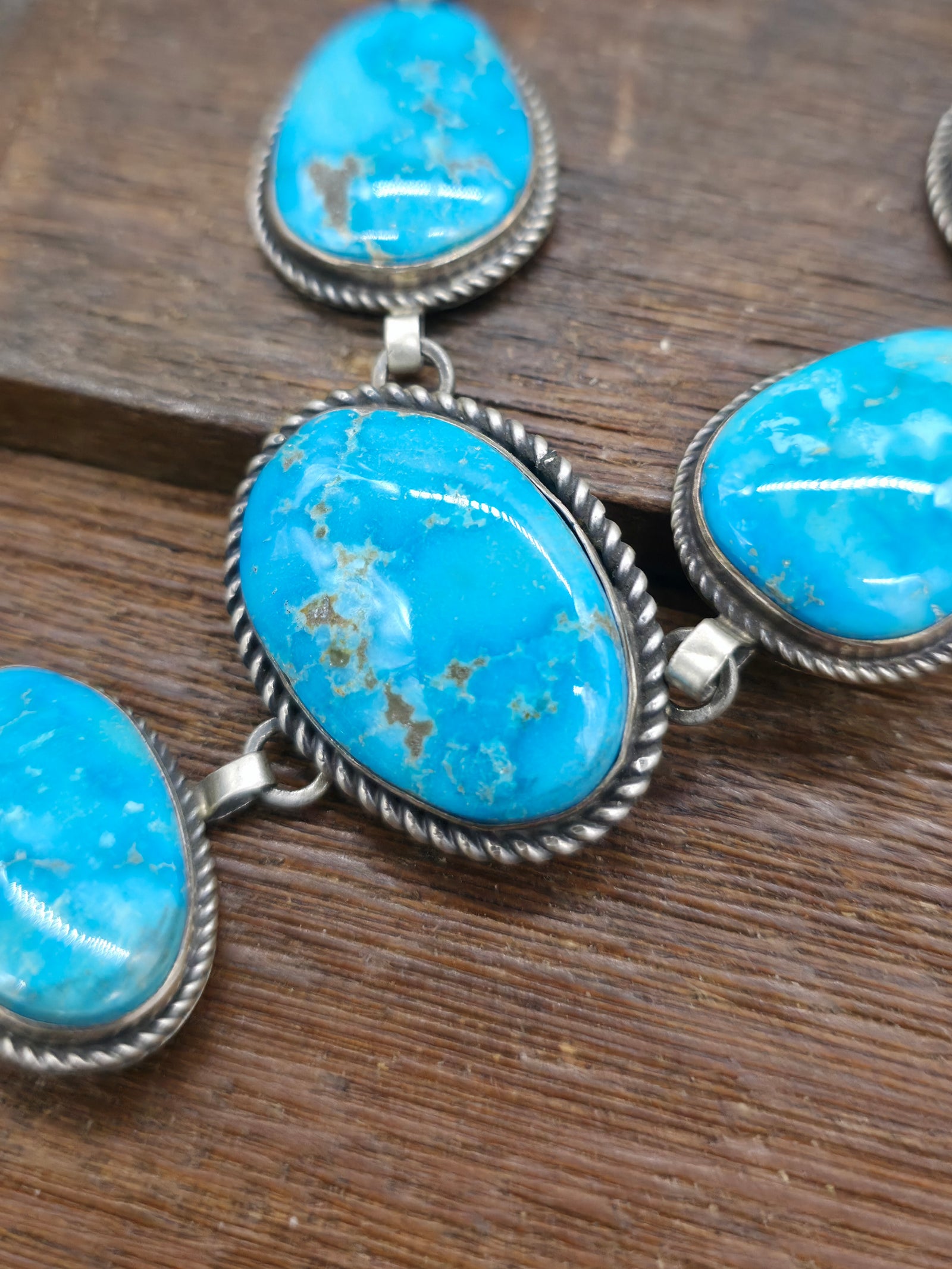 Sterling Silver and Sonoran Turquoise Lariat Necklace by Randall Endito - 24 in.