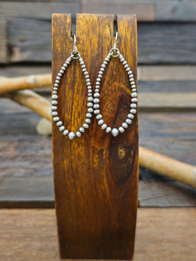 Graduated Sterling Silver Bead Loop Earrings