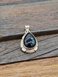 Small Black Onyx Teardrop Pendant