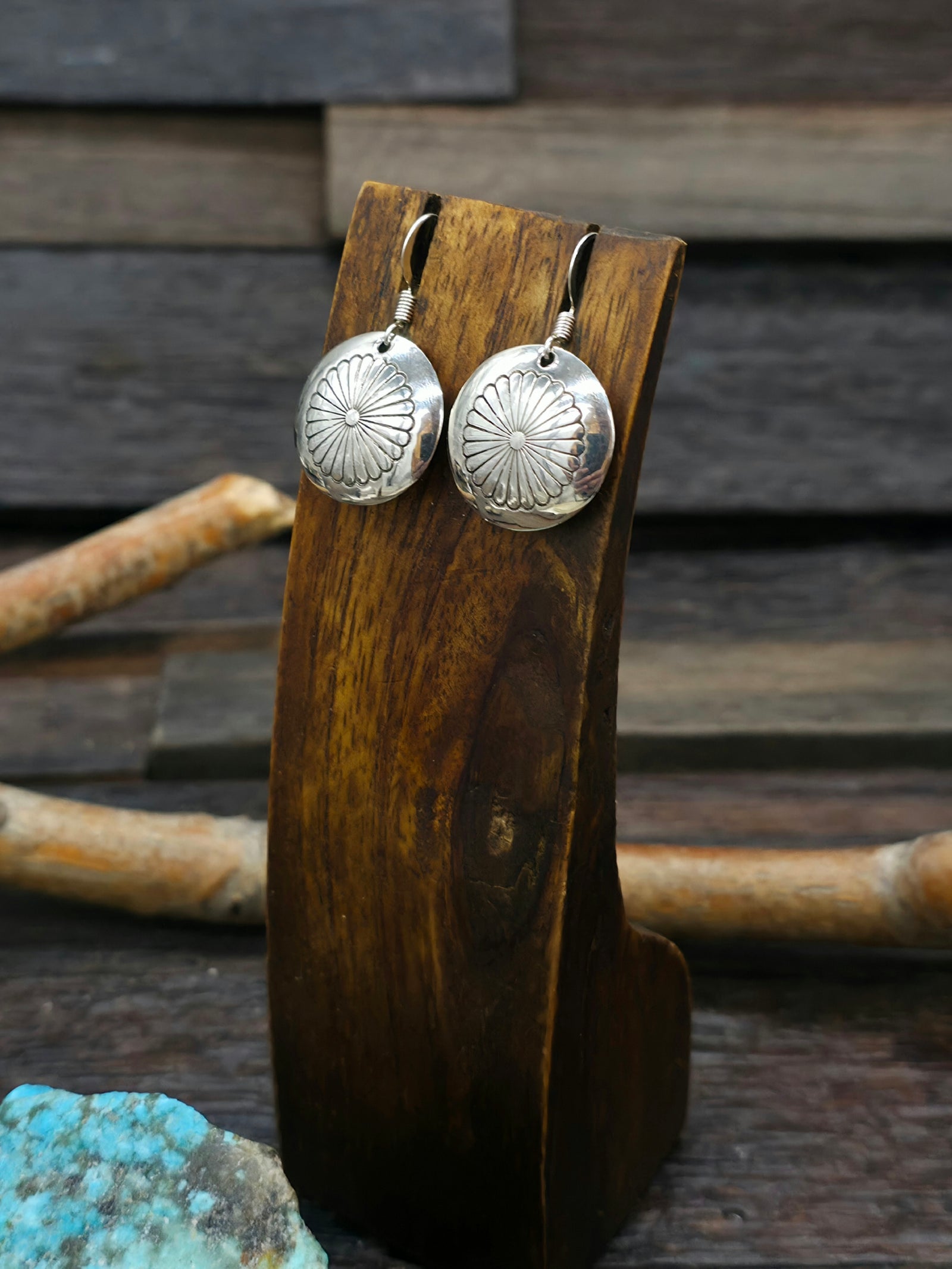 High-Shine Sterling Silver Stamped Pillow Earrings by Ina Nez