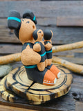 Taos Storyteller Figurine with Three Children, made with Micaceous Clay by Aaron M. - 3 1/2