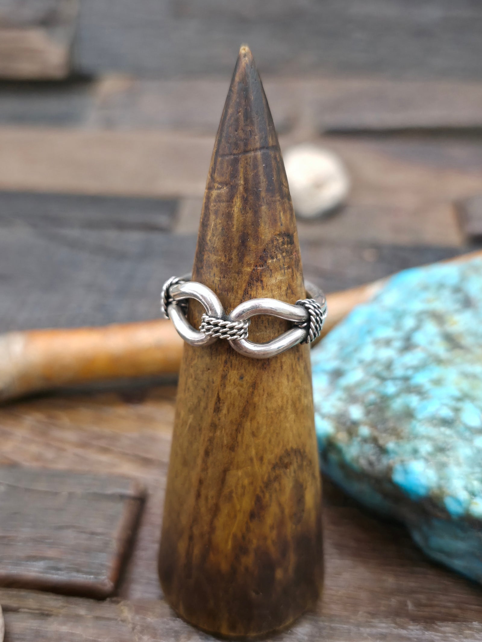 Sterling Silver Rope Ring by Steve Arviso - Size 10