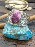 Purple Spiny Oyster Sterling Silver Cuff by Robert Yazzie - 6 1/2 in. with Gap