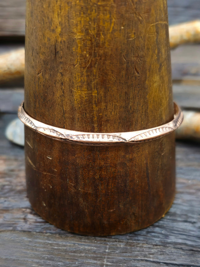 Stamped Copper Bangle - 8 in.