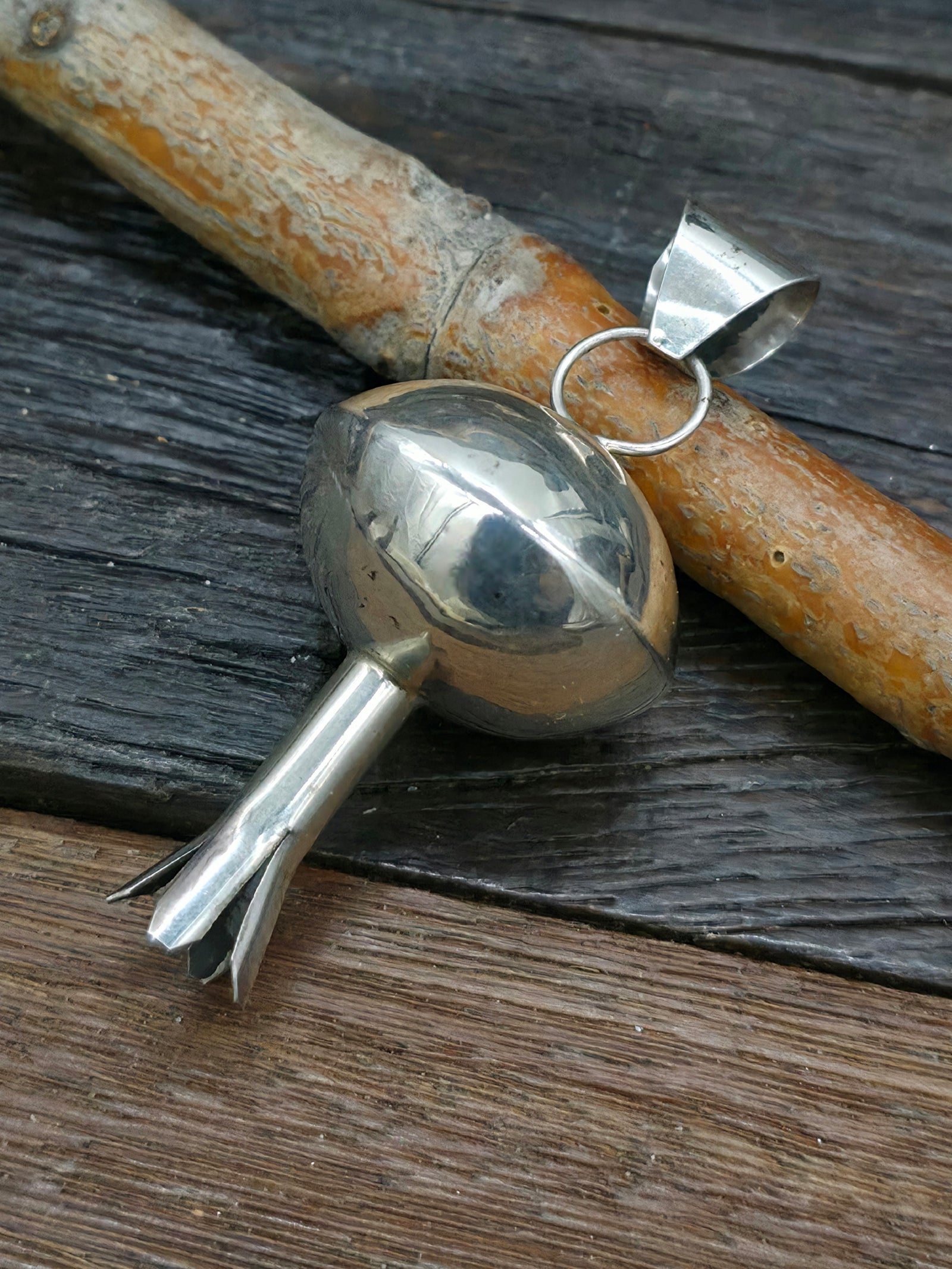 Sterling Silver Squash Blossom Pendant by Monica Smith