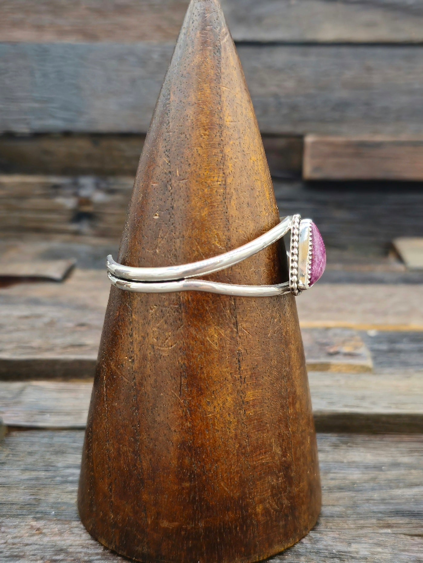 Purple Spiny Oyster Shell Sterling Silver Cuff by Rosella Paxton