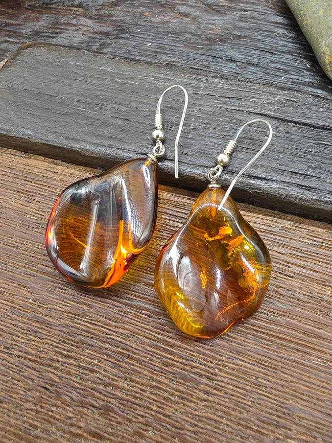 Free Form Amber Earrings NON-NATIVE MADE