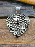 Heart Pendant with Onyx by Geneva Apachito