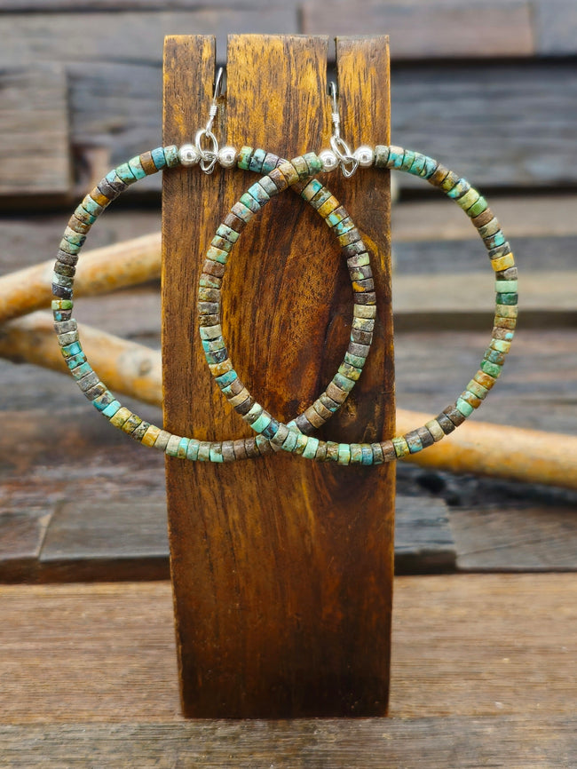Skyhorse Turquoise Dangle Hoop Earrings