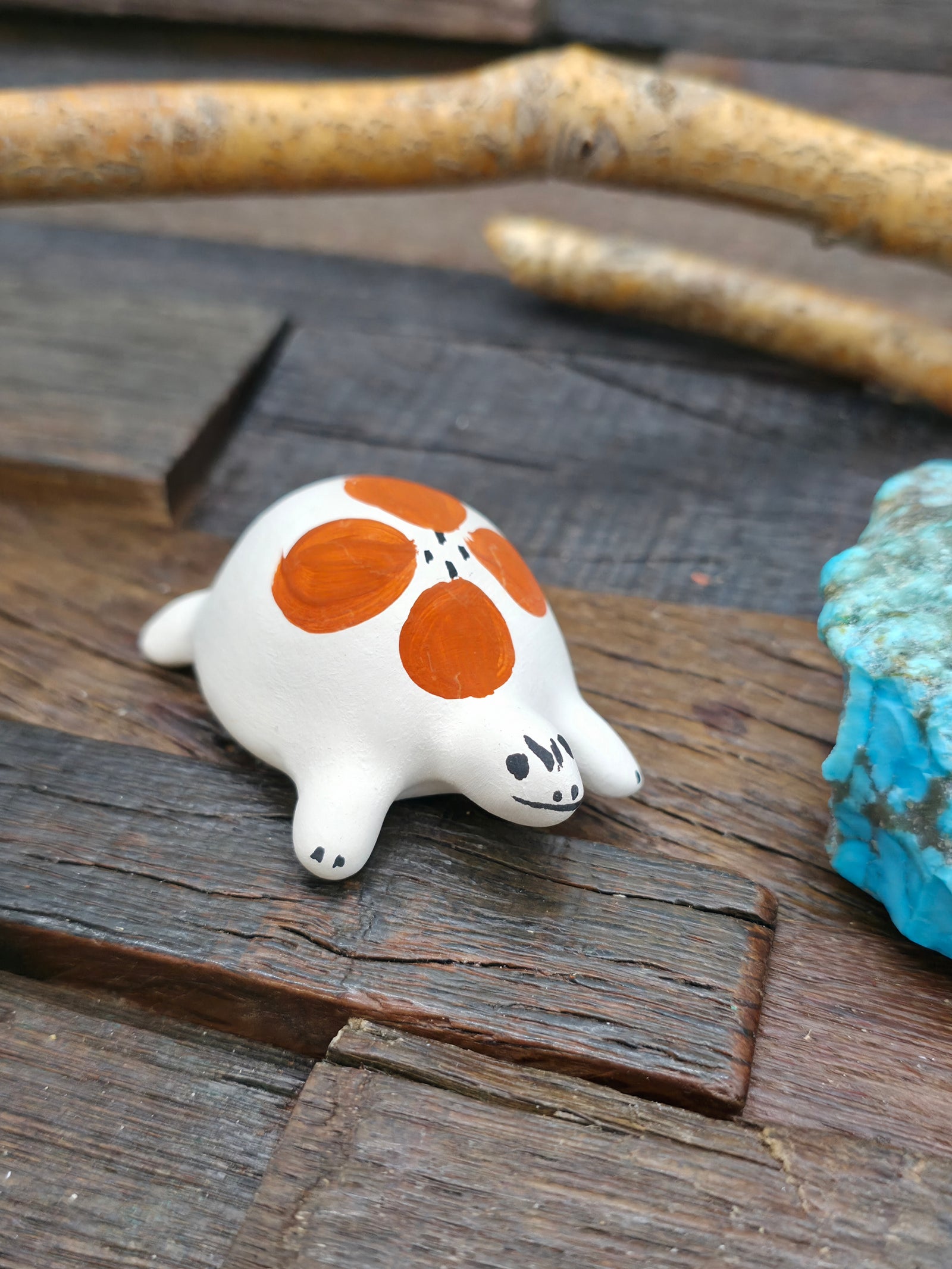 Mini Acoma Tortoise with Flower