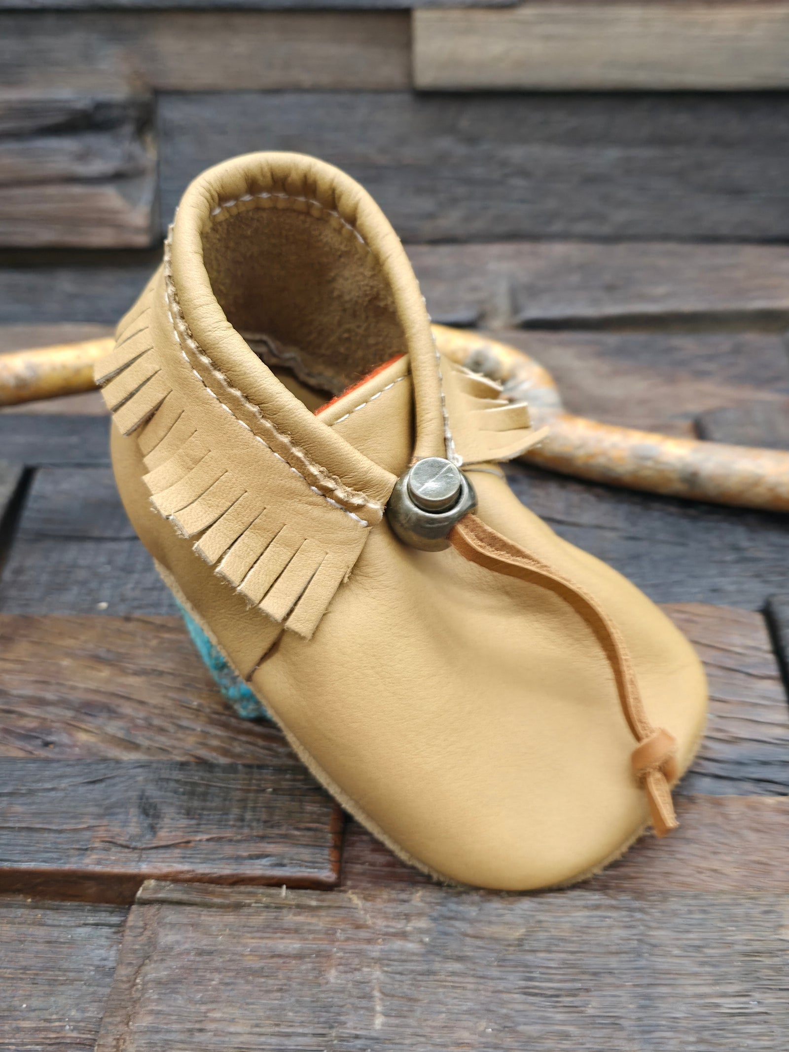 Bastien Children's Brown Fringe Moccasins