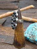 Sterling Silver Black Onyx Cluster Ring by Dein Brown - Adjustable